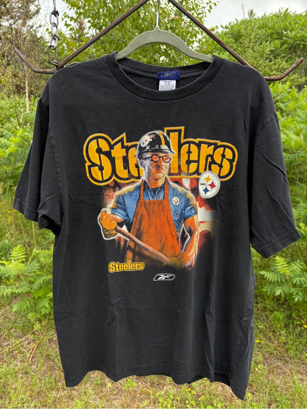 NFL Pittsburgh Steelers vintage Reebok metal worker tee